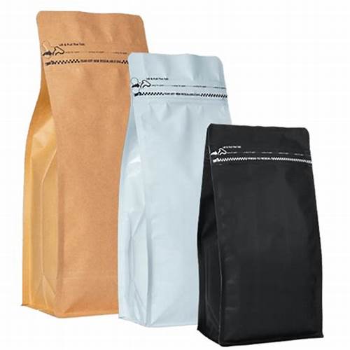 Square Bottom Food/Coffee Bag with Zipper